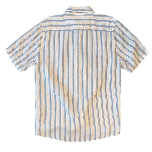 Abercrombie & Fitch Men's Striped Button Down Shirt - Blue and White - Picture 5 of 6